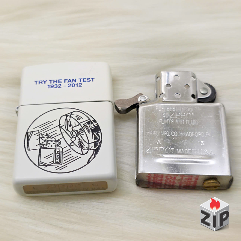 Bật lửa zippo fan test (mã số 7) sơn trắng chính hãng Bật lửa zippo fan test (mã số 7) sơn trắng - Ảnh 3