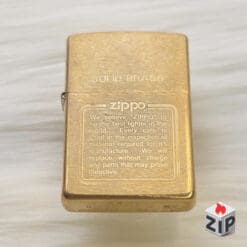 Zippo Khắc Slogan Bảo Hành Đồng Khối - 12 La Mã