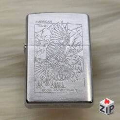 Zippo american eagle 200th anniversary chrome xước - 15 la mã nguyên tem