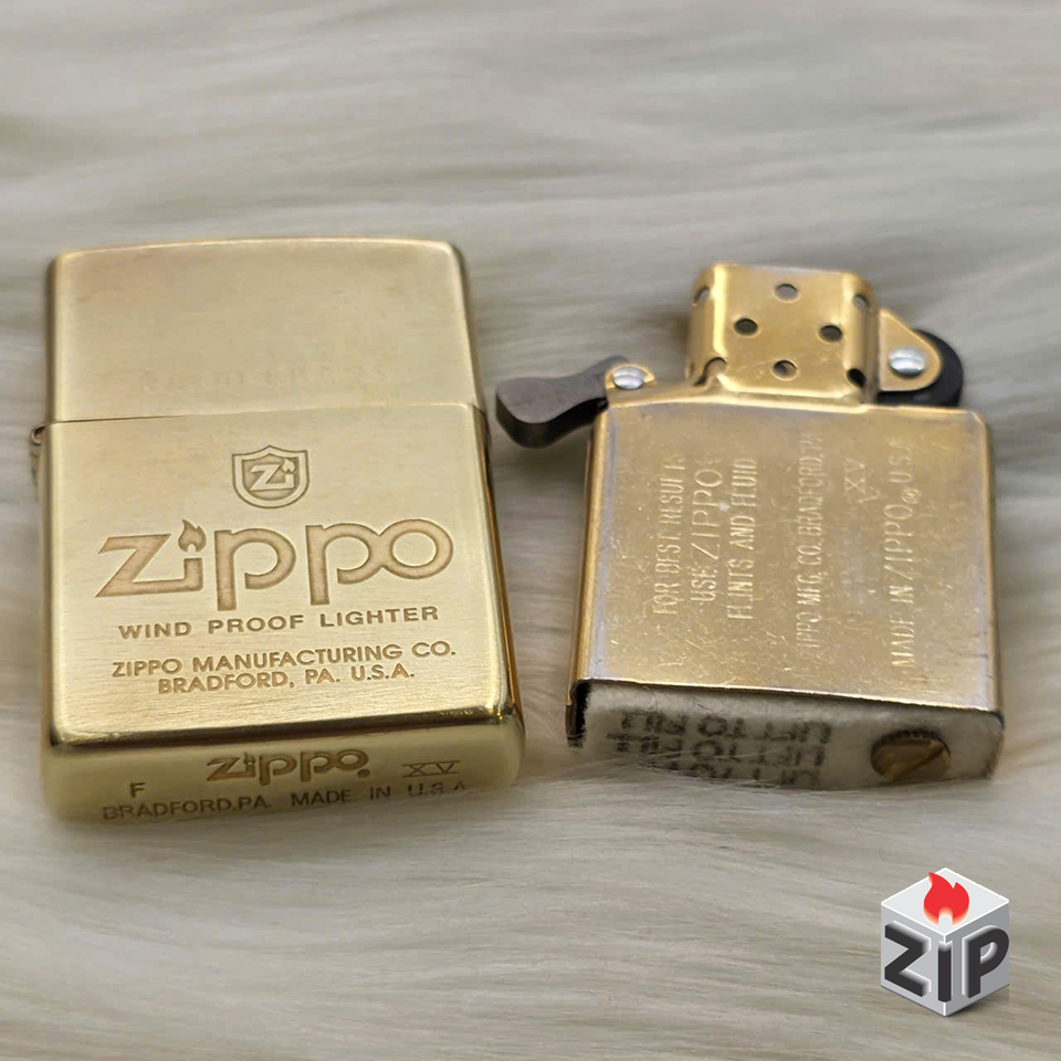 Zippo wind proof lighter logo shield brass - 15 la mã chính hãng Zippo wind proof lighter logo shield brass - 15 la mã - Ảnh 2