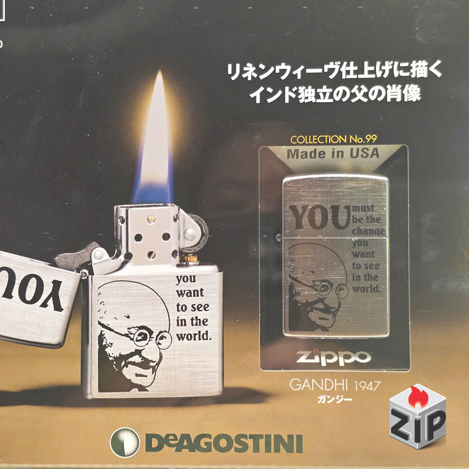 Bật lửa zippo gandhi (mã số 99) - chrome xước chính hãng Bật lửa zippo gandhi (mã số 99) - chrome xước - Ảnh 6
