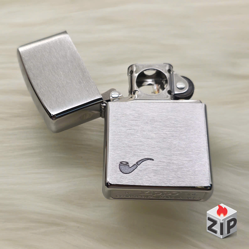 Zippo Pipe Chrome Xước Brushed Chrome Chuyên Dụng - 2024 chính hãng Zippo Pipe Chrome Xước Brushed Chrome Chuyên Dụng - 2024
