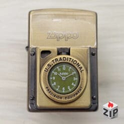 Zippo Time Đồng Hồ Cơ Khí Mặt Xanh Đồng Giả Cổ (Antique Brass) - 12 La Mã