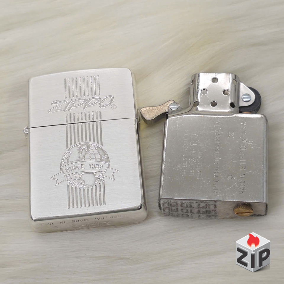 Zippo Lắc Kê Bạc Khắc Logo Quả Cầu (Global Heritage) - Sản Xuất 1994 chính hãng Zippo Lắc Kê Bạc Khắc Logo Quả Cầu (Global Heritage) - Sản Xuất 1994 - Ảnh 7
