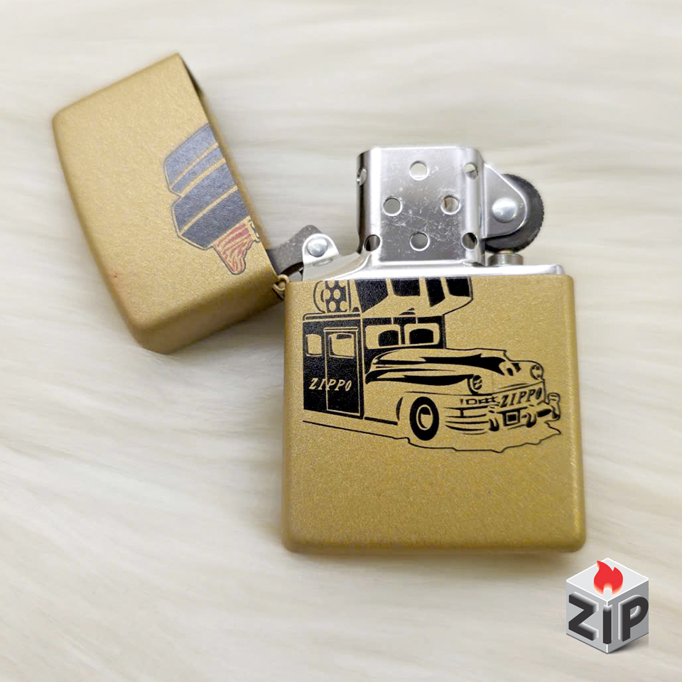 Bật lửa zippo car (mã số 19) sơn vàng chính hãng Bật lửa zippo car (mã số 19) sơn vàng - Ảnh 3