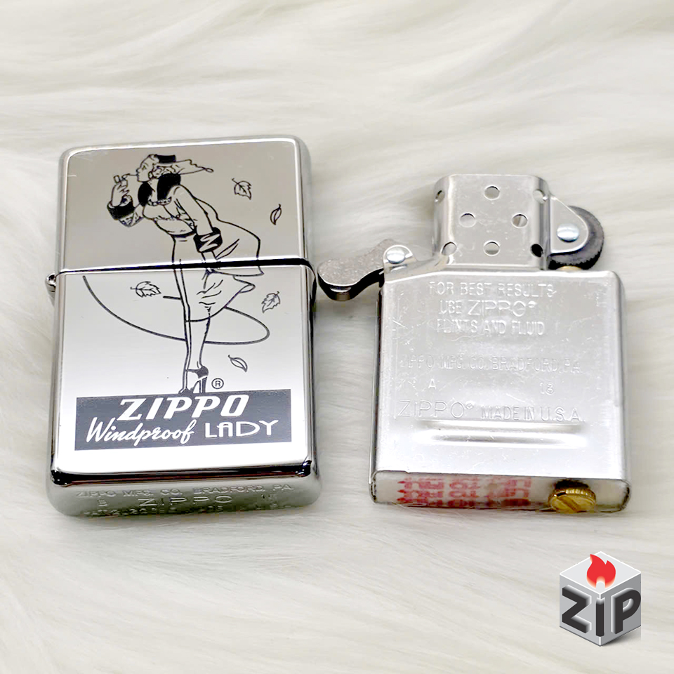 Bật lửa zippo windy lady (mã số 92) vintage hp chính hãng Bật lửa zippo windy lady (mã số 92) vintage hp - Ảnh 4