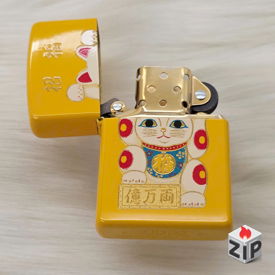Zippo Mèo Thần Tài Sơn Mài (Maneki Neko Urushi) - Sản Xuất 2001 chính hãng Zippo Mèo Thần Tài Sơn Mài (Maneki Neko Urushi) - Sản Xuất 2001 - Ảnh 7