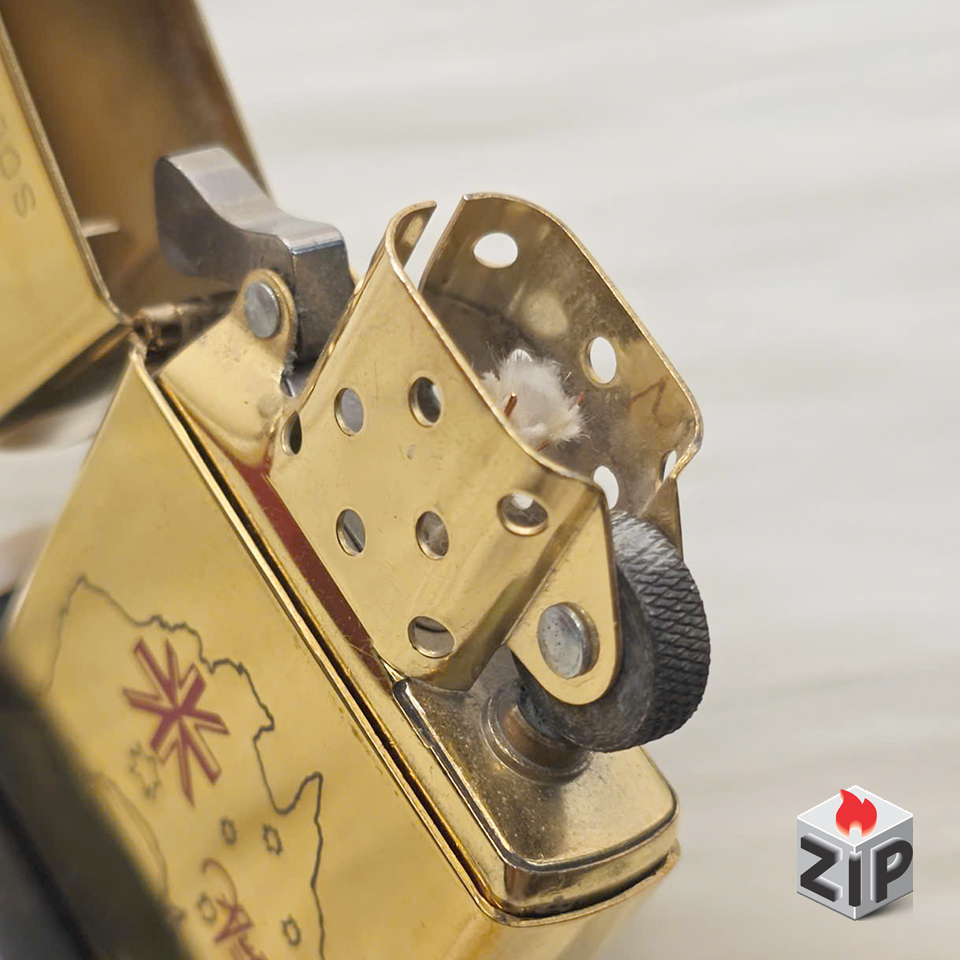 Zippo bản đồ và quốc kỳ úc brass bóng - 12 la mã chính hãng Zippo bản đồ và quốc kỳ úc brass bóng - 12 la mã - Ảnh 7