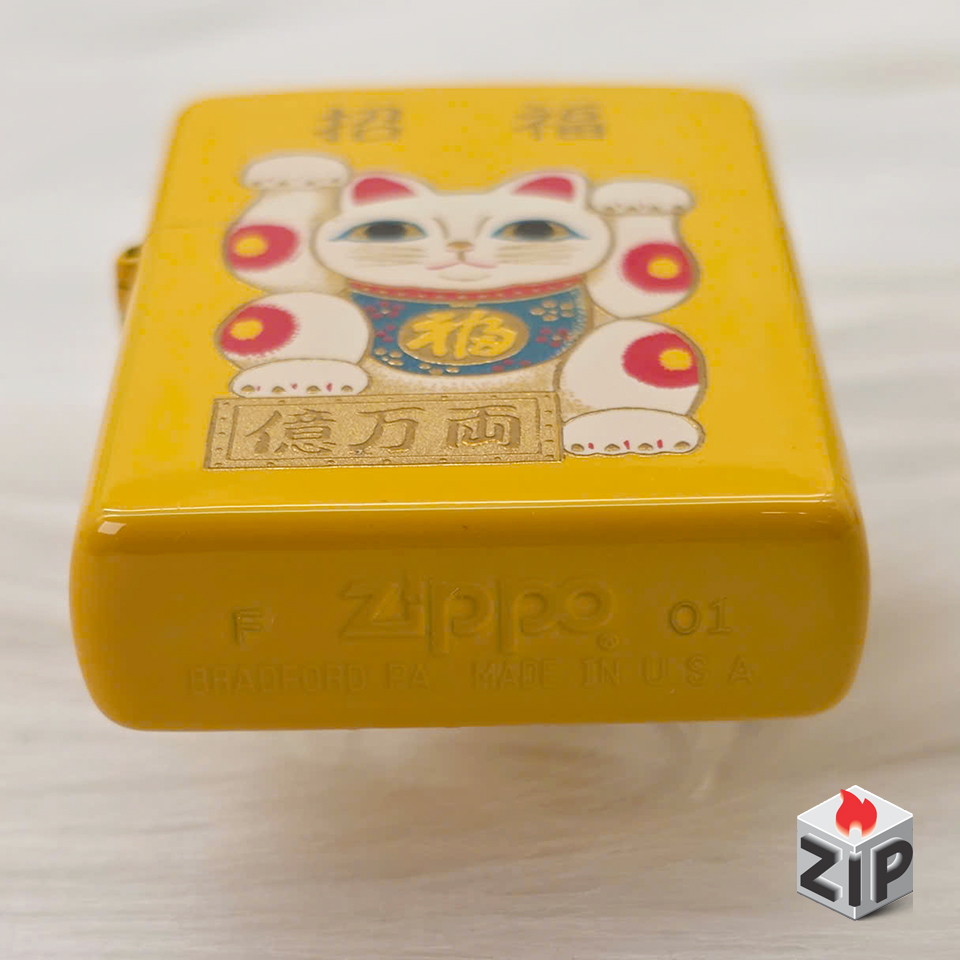 Zippo Mèo Thần Tài Sơn Mài (Maneki Neko Urushi) - Sản Xuất 2001 chính hãng Zippo Mèo Thần Tài Sơn Mài (Maneki Neko Urushi) - Sản Xuất 2001 - Ảnh 2