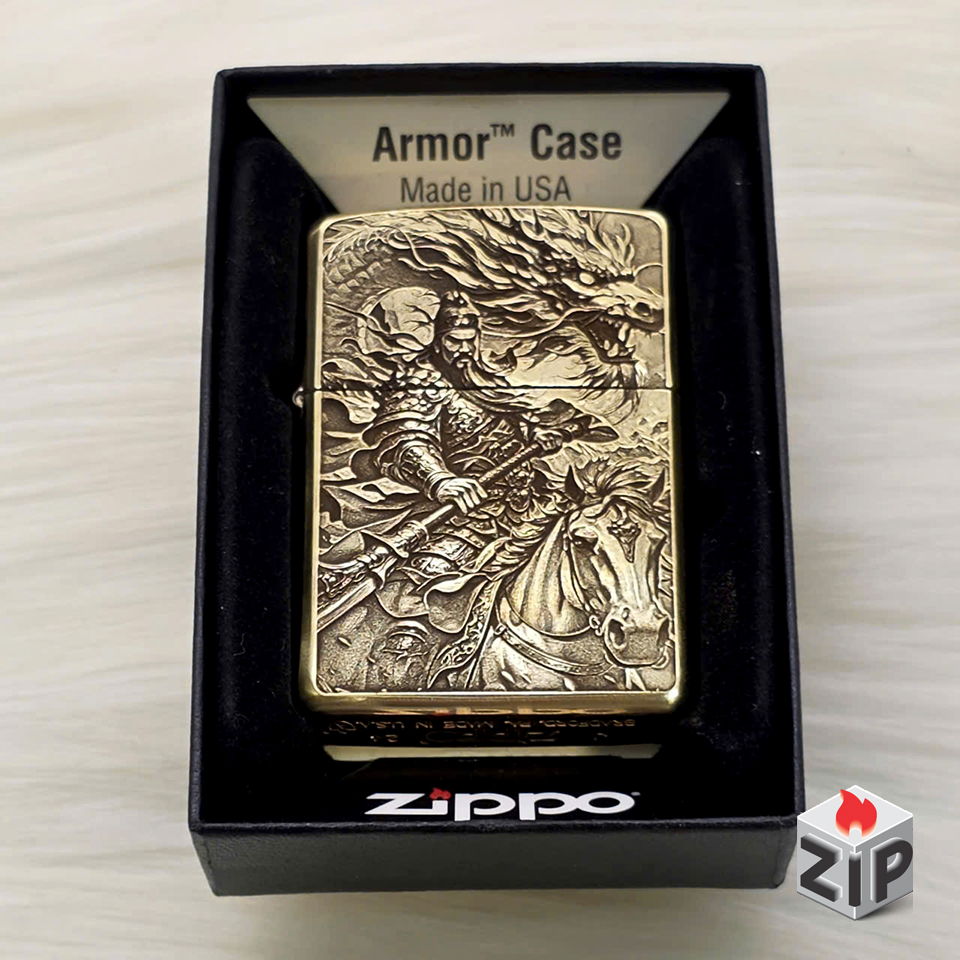 Zippo quang vũ armor brass 3d - new full box chính hãng Zippo quang vũ armor brass 3d - new full box - Ảnh 3