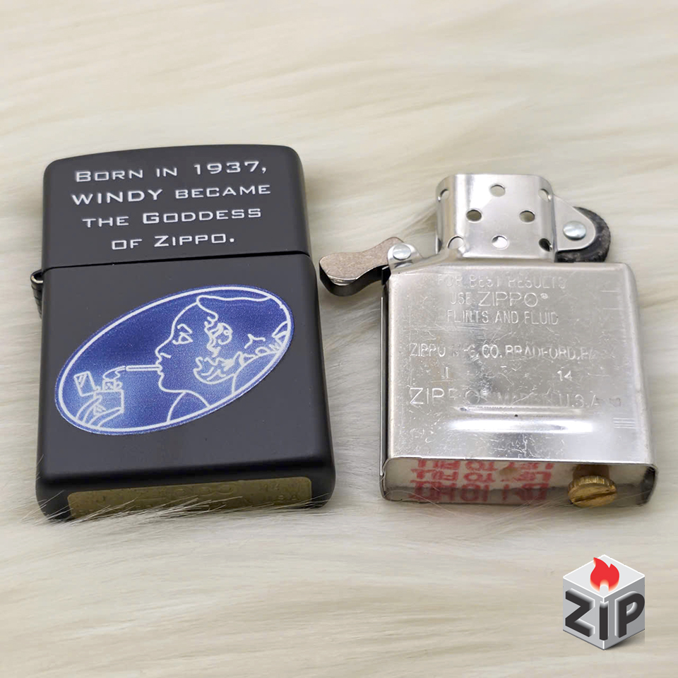 Bật lửa zippo windy (mã số 2) sơn đen chính hãng Bật lửa zippo windy (mã số 2) sơn đen - Ảnh 3