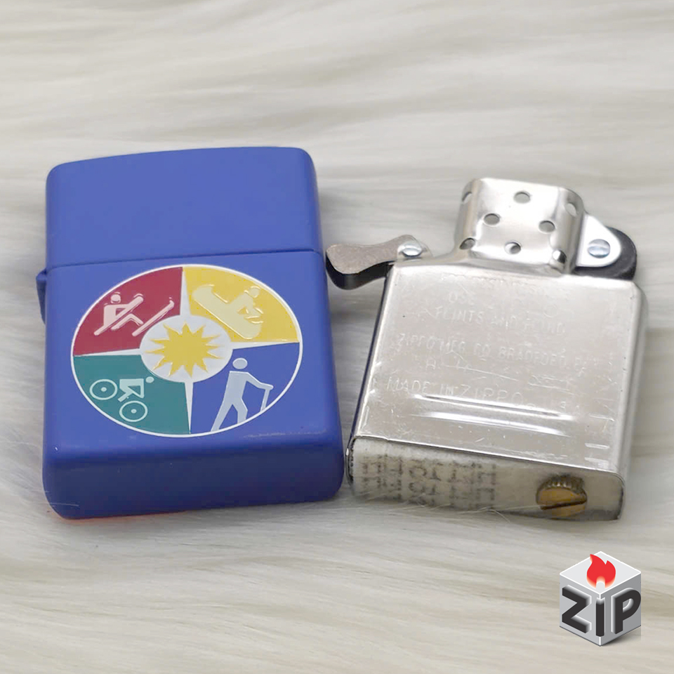 Bật lửa zippo outdoor sports sơn xanh dương - 14 la mã chính hãng Bật lửa zippo outdoor sports sơn xanh dương - 14 la mã - Ảnh 2