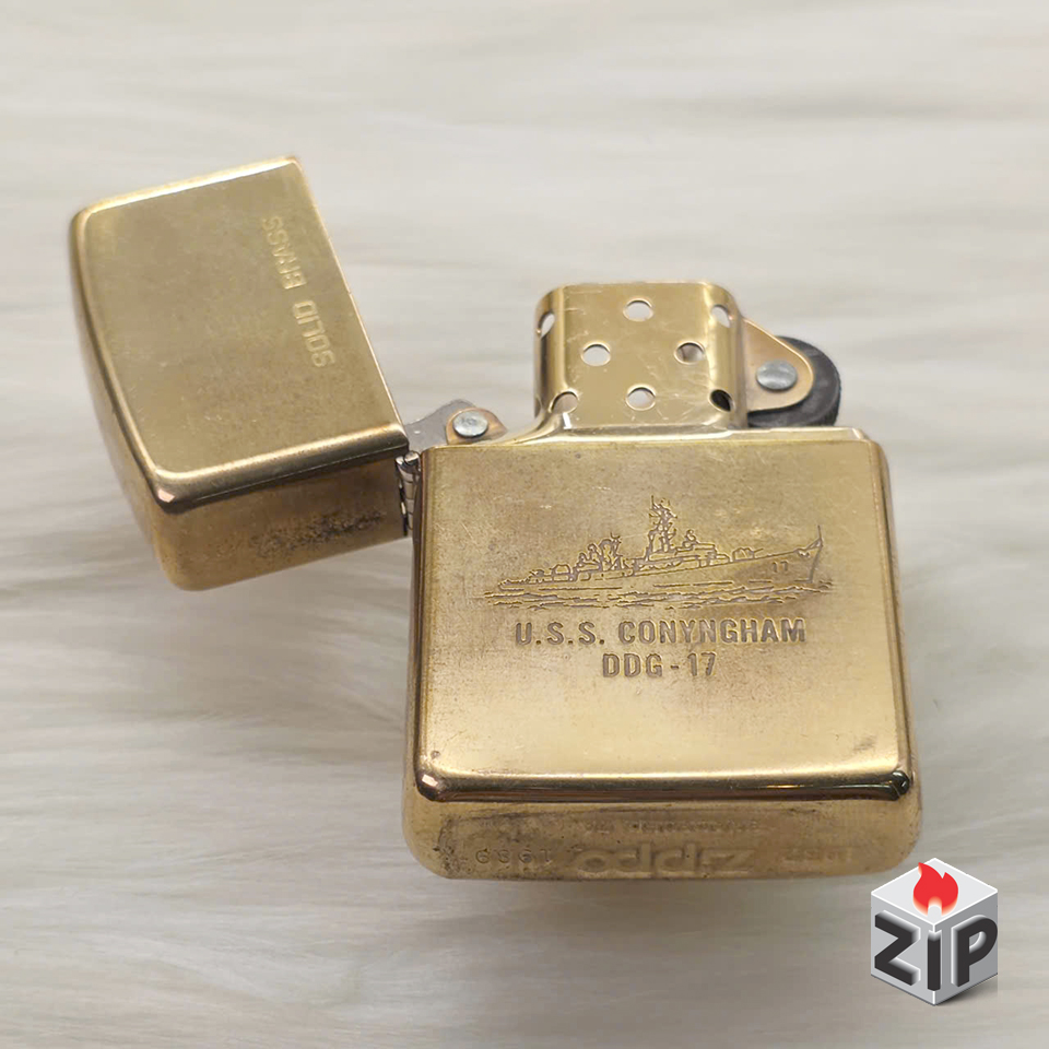 Zippo Chu Niên 1932-1989 Tàu Khu Trục U.S.S. Conyngham Khắc 2 Mặt chính hãng Zippo Chu Niên 1932-1989 Tàu Khu Trục U.S.S. Conyngham Khắc 2 Mặt - Ảnh 2
