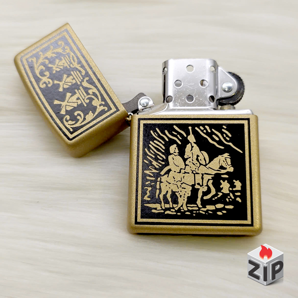 Bật lửa zippo la mancha (mã số 41) sơn vàng chính hãng Bật lửa zippo la mancha (mã số 41) sơn vàng - Ảnh 3
