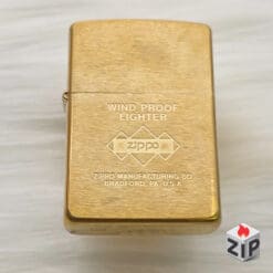 Zippo Logo Kim Cương Wind Proof Lighter Đồng Khối - 12 La Mã