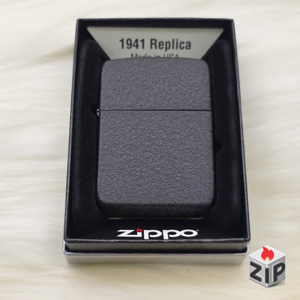 Zippo 1941 Replica Black Crackle Sơn Nhám - 2025 chính hãng Zippo 1941 Replica Black Crackle Sơn Nhám - 2025 - Ảnh 3