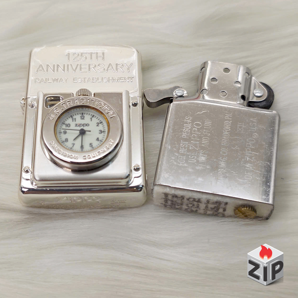 Zippo Time Đồng Hồ Cơ Khí Kỷ Niệm 125 Năm Đường Sắt Nhật Lắc Kê Bạc Dạ Quang - 13 La Mã chính hãng Zippo Time Đồng Hồ Cơ Khí Kỷ Niệm 125 Năm Đường Sắt Nhật Lắc Kê Bạc Dạ Quang - 13 La Mã - Ảnh 4