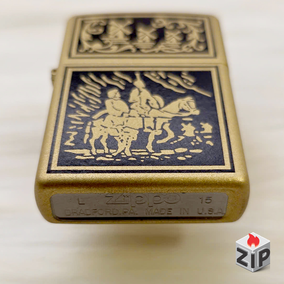 Bật lửa zippo la mancha (mã số 41) sơn vàng chính hãng Bật lửa zippo la mancha (mã số 41) sơn vàng - Ảnh 2