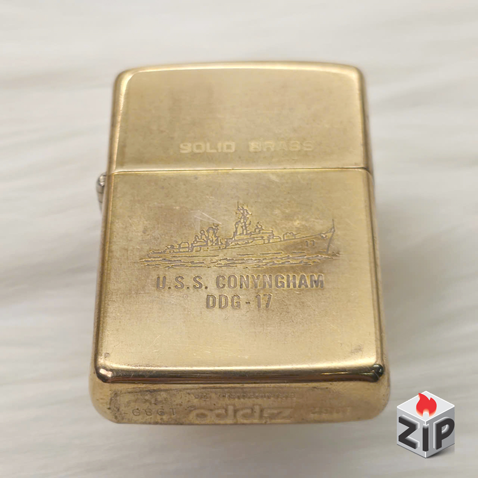 Zippo Chu Niên 1932-1989 Tàu Khu Trục U.S.S. Conyngham Khắc 2 Mặt chính hãng Zippo Chu Niên 1932-1989 Tàu Khu Trục U.S.S. Conyngham Khắc 2 Mặt