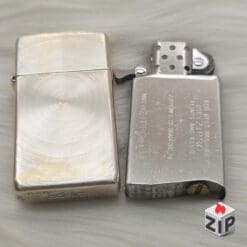 Alternative view of Zippo Slim Bạc Khối Sterling Vân Đồng Tâm New Full Box - 2003