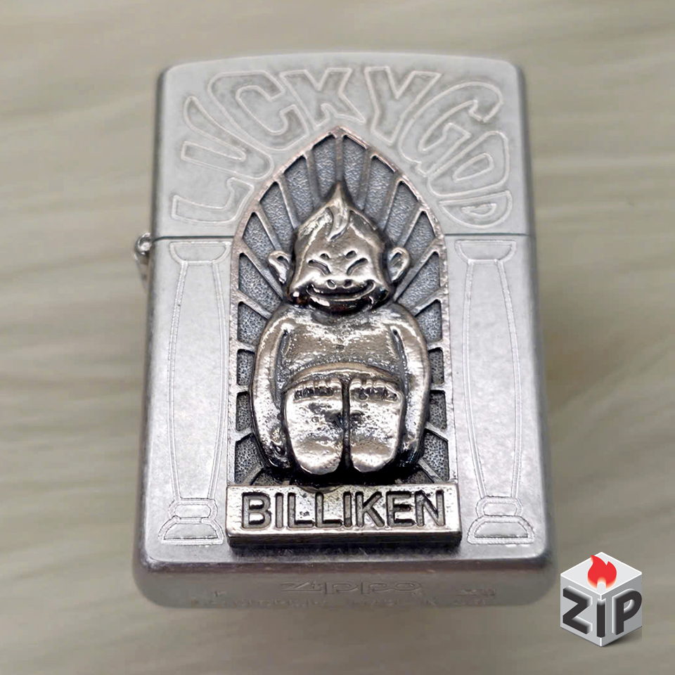 Zippo Khắc Tượng Billiken Lucky God Lắc Kê Bạc Xuất Nhật - 12 La Mã chính hãng Zippo Khắc Tượng Billiken Lucky God Lắc Kê Bạc Xuất Nhật - 12 La Mã - Ảnh 2